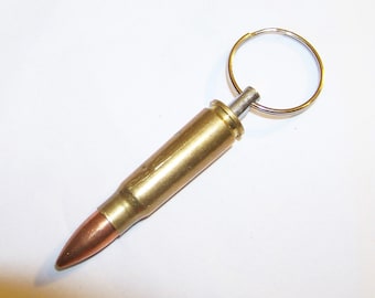 Brass Bullet Keychain, 7.62x39 AK 47 Ammo, Recycled