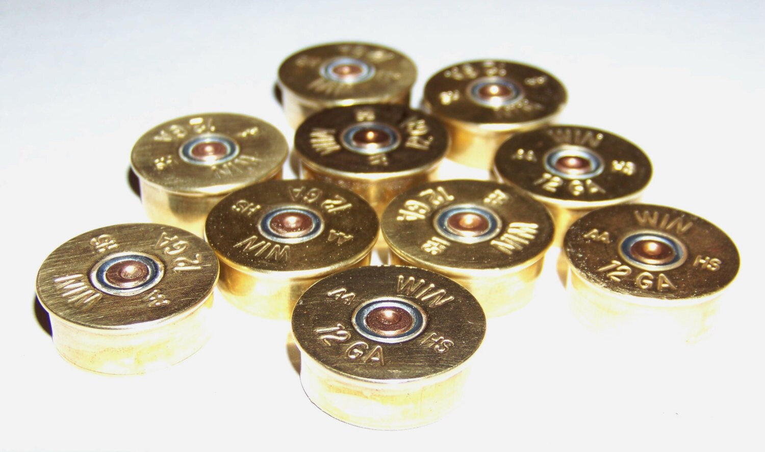 12 gauge shotgun shell brass heads (Lot of 10) for Jewelry/Arts & Craft...