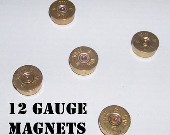 12 gauge shotgun shell Magnets with brass heads (Lot of 5) perfect for your fridge - Matching Winchestert Headstamps