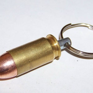 Bullet Key Chain Brass .45 Caliber ACP Recycled. Brass 45 caliber Keychain Car Truck