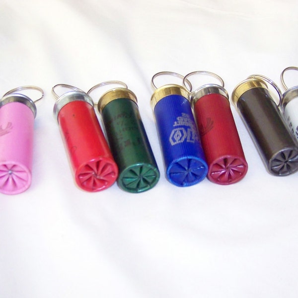 12 Gauge Shotgun Shell Key Chain RECYCLED (Assorted Colors) Remington Federal Winchester