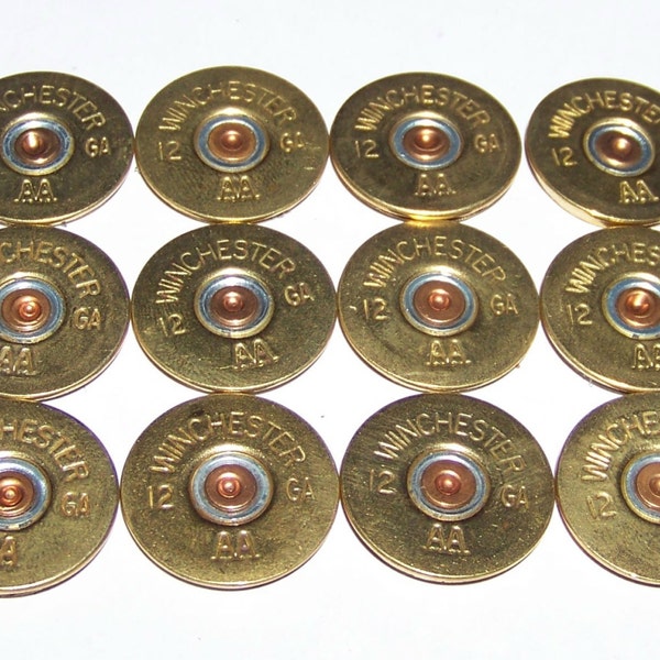 12 gauge shotgun shell cut brass ends (Lot of 10) for Jewelry/Arts & Craft making - Matching Winchester AA Headstamps