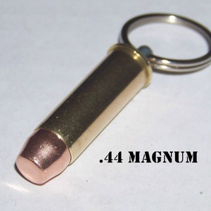 Bullet Key Chain Brass .44 MAGNUM Caliber ACP Recycled Total Metal Jacket