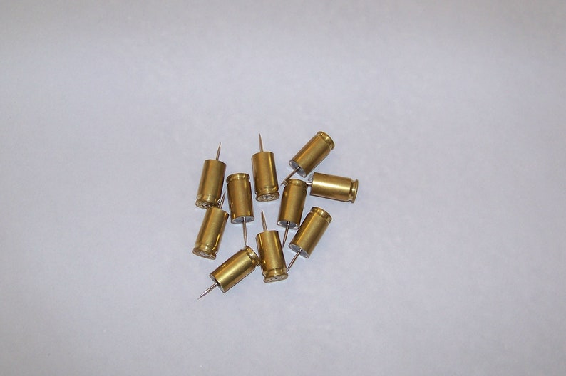 9mm Bullet Casing Thumb Tack Set of 10 Brass. Gun Bullet Brass Etsy