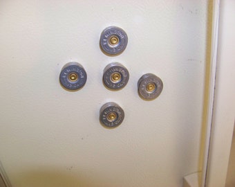 12 gauge shotgun shell Magnets with brass heads (Lot of 5) perfect for your fridge - Matching Remington Headstamps