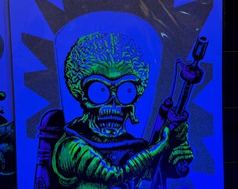 Mars Attacks! Blacklight Glow Print 11x17
