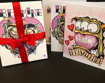 Weirdo Valentines Day cards pack of 3