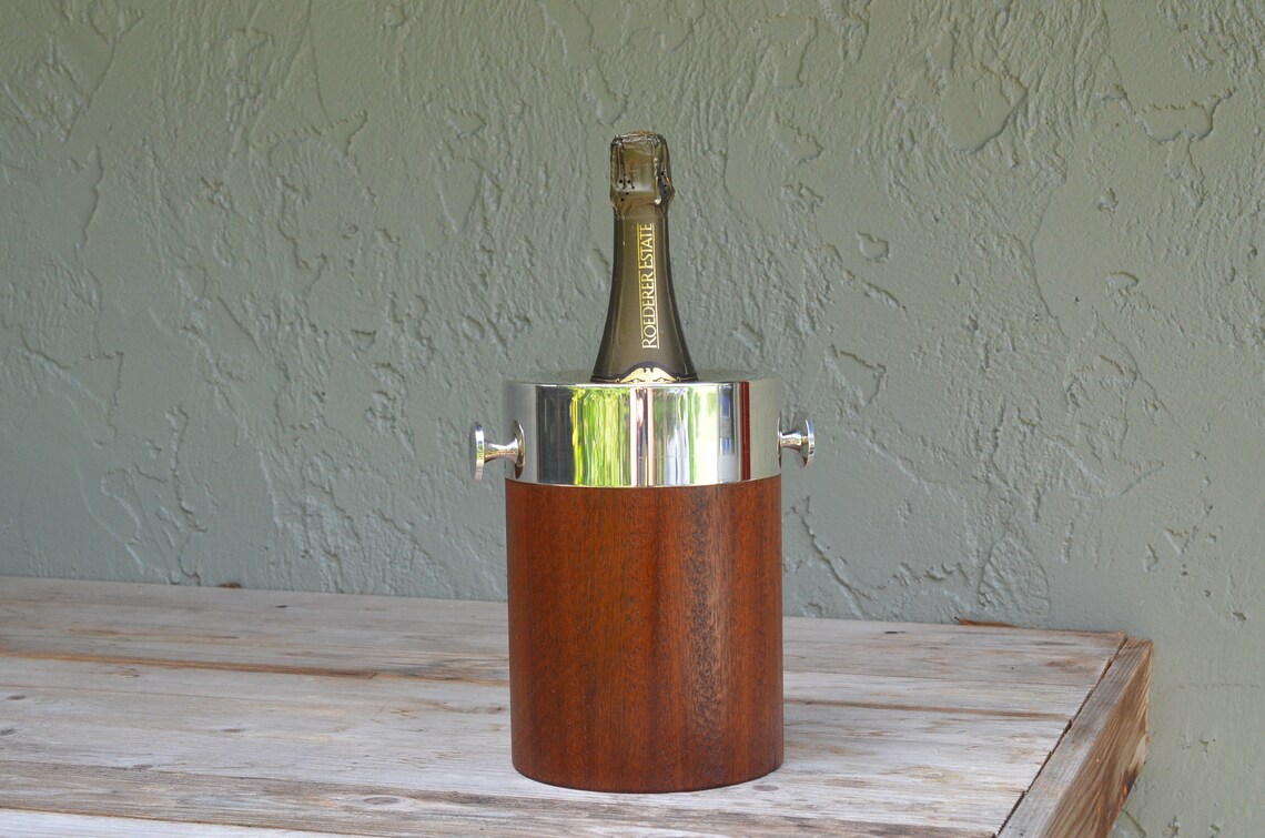 teak wine bottle holder