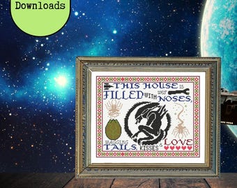 Alien Sampler cross stitch (pattern only) *Now with Pattern Keeper V.*