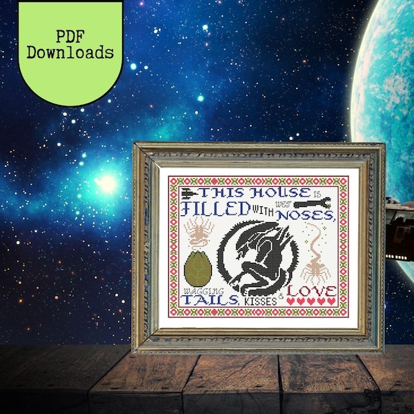 Alien Sampler cross stitch (pattern only) *Now with Pattern Keeper V.*