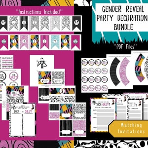 Nightmare Baby Gender Reveal Party Decorations Bundle | PDFs