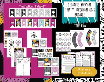 Nightmare Baby Gender Reveal Party Decorations Bundle | PDFs