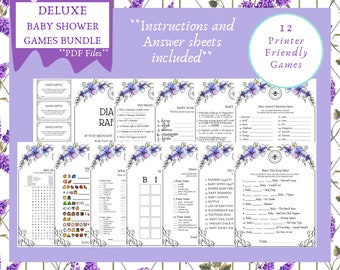 Regency Baby Shower Deluxe Bundle | 12 games | PDF only