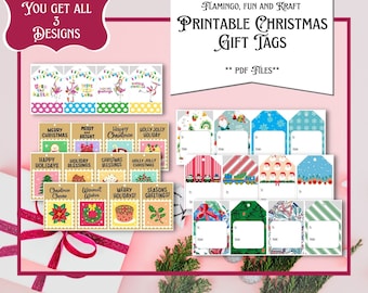 Flamingo, Kraft and Fun Christmas Tags | PDF