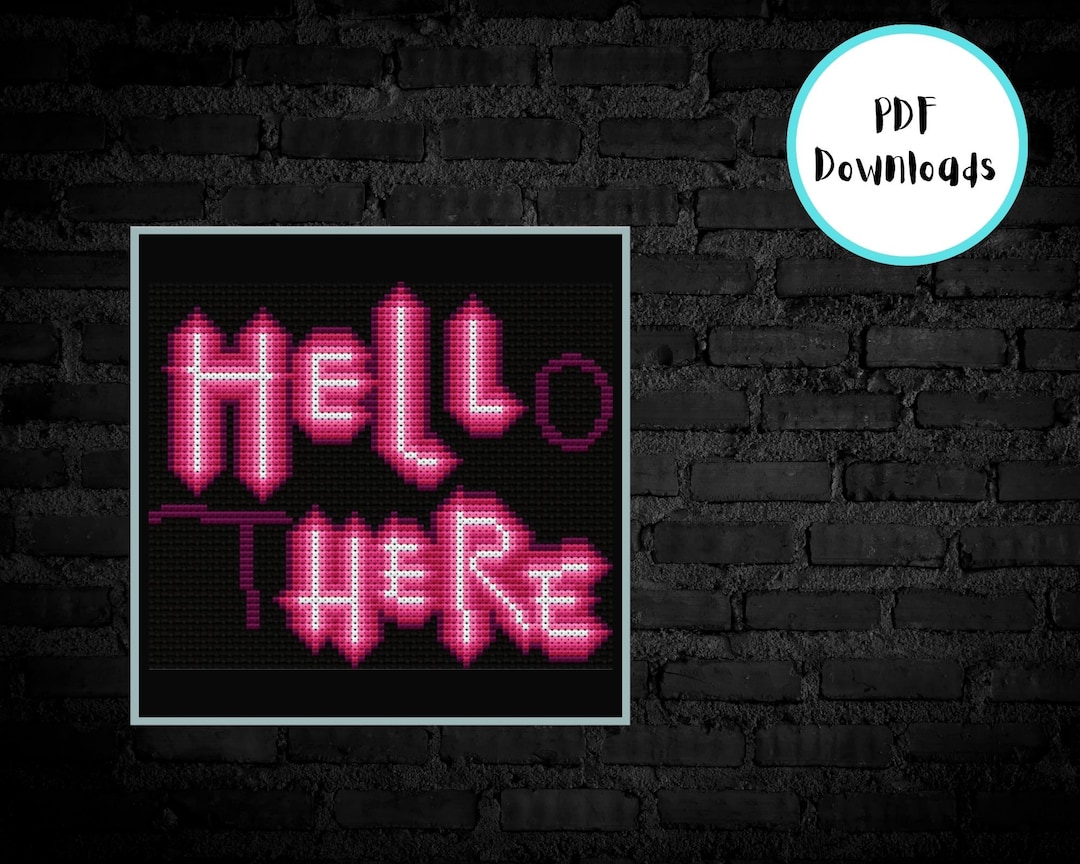 Hello There Neon Sign Cross Stitch Pattern Only PDF - Etsy