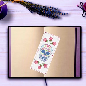 Day of the Dead Sugar Skull Bookmark cross stitch (pattern only)