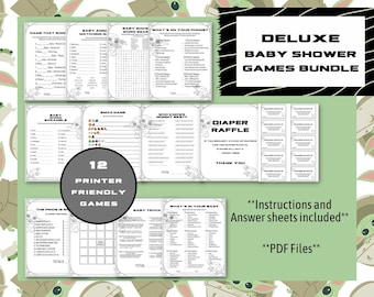 A Child Baby Shower Games Deluxe Bundle | 12 games | Printer Friendly | PDF only