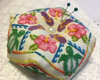 Tropical Biscornu Pincushion Cross Stitch (Pattern Only)