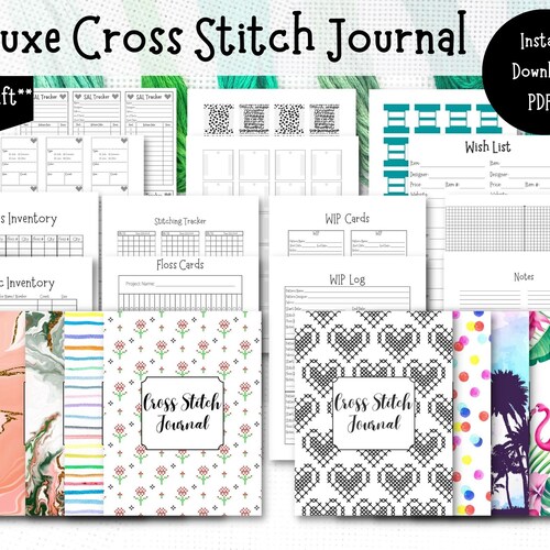 Cross Stitch Journal Cross Stitch Planner Printable PDF Etsy