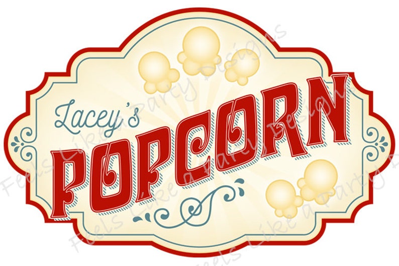 Custom Popcorn Sign Digital Download DIY Printable Sign Etsy