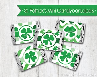 St Patrick's Day Mini Candy Bar Wrappers - Instant Download