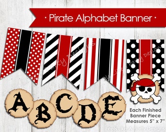 DIY Pirate FULL Alphabet Banner - Instant Download