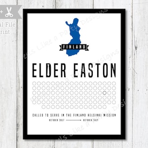 LDS Missionary Countdown Chart 11x14, Wekelijks aftellen, digitaal bestand