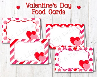 Valentine's Day Food Cards - Instant Download