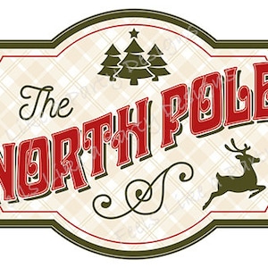North Pole Sign - DIY Instant Download - Etsy