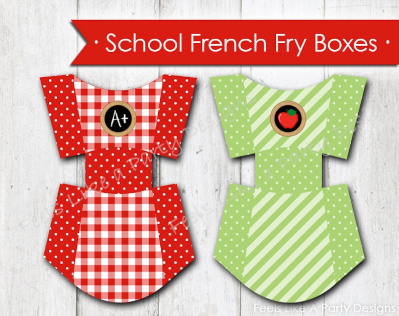Back to School French Fry Box Instant Download