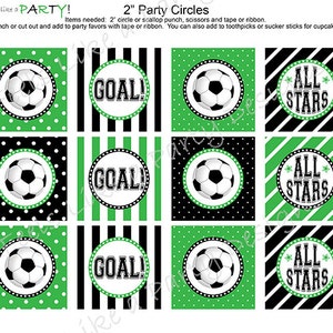 Soccer Cupcake Toppers Instant Download, Soccer Favors, Printable Soccer Cupcake Toppers, Soccer Cupcakes, Soccer Party Treats image 2