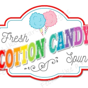 Colorful Cotton Candy Sign - DIY Instant Download, Carnival Signs ...