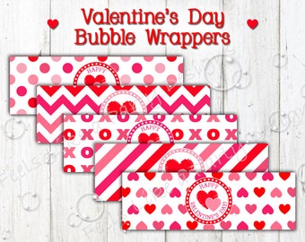 Valentine's Day Bubble Wrappers - Instant Download