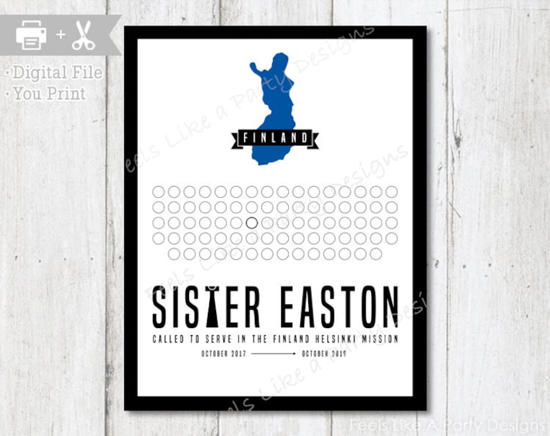 LDS Missionary Countdown Chart 11x14 Weekly Countdown