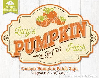 Custom Pumpkin Patch Sign - Digital Download, DIY Printable Sign, Carnival Sign, Pumpkin Stand Sign, Carnival Booth Sign, Fall Sign