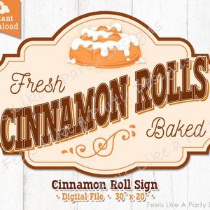 Cinnamon Rolls Stand Sign - DIY Instant Download, Cinnamon Roll Banner, Food Stand Sign, Carnival Sign, Carnival Booth Sign