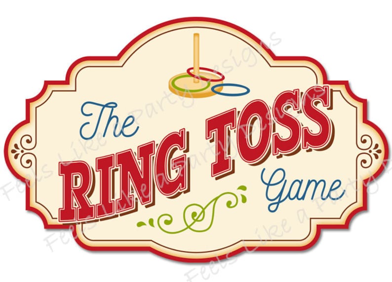 Red Ring Toss Game Sign DIY Instant Download Carnival Sign - Etsy