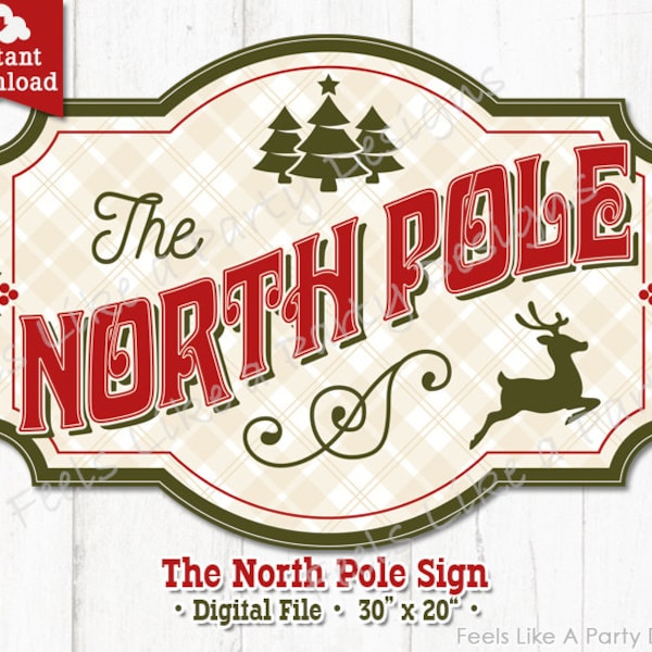North Pole Sign Etsy