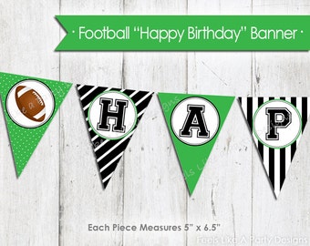 Football Happy Birthday Banner - Instant Download
