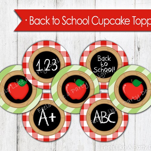 12 Back to School Cupcake Toppers First Day of School School Etsy