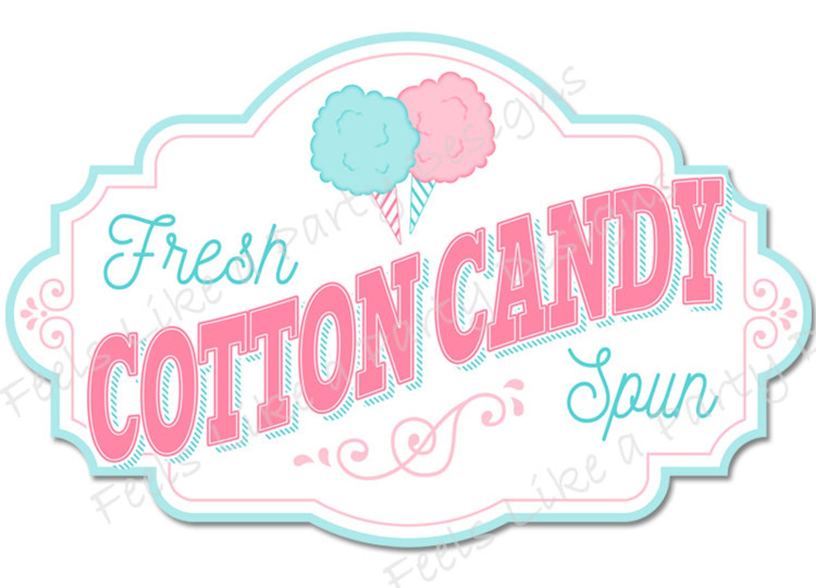 Cotton Candy Sign DIY Instant Download Carnival Signs Etsy