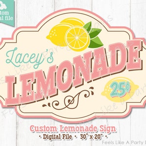 Custom Vintage Lemonade Stand Sign - Digital Download, DIY Printable Sign, Lemonade Booth, Carnival Booth Sign