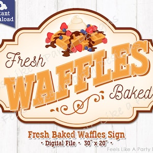 Waffle Stand Sign - DIY Instant Download, Waffle Party Sign, Waffle Party, Carnival Stand, Carnival Booth, Bake Sale Sign, Waffle Banner