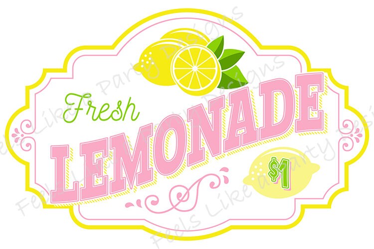 Lemonade Stand Sign DIY Instant Download Lemonade Banner Etsy