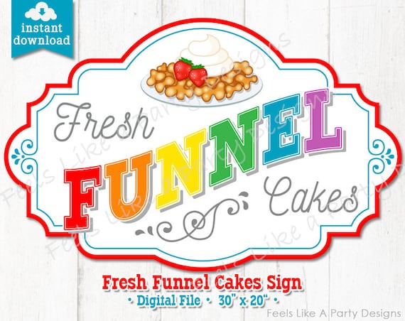 Rainbow Funnel Cakes Sign DIY Instant Download Carnival - Etsy