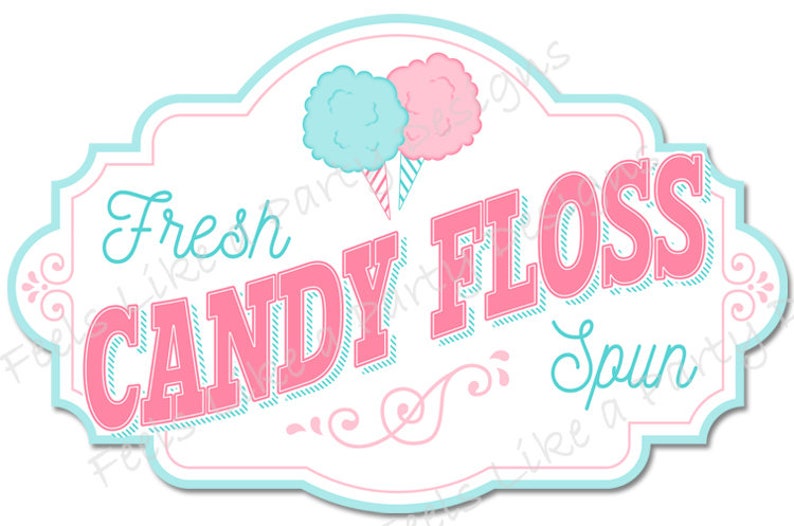 Candy Floss Sign DIY Instant Download Carnival Signs Candy Etsy