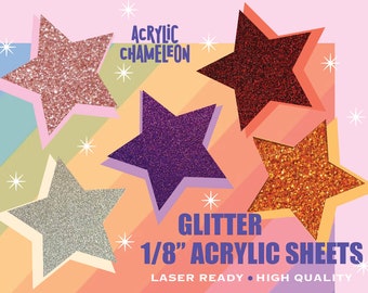 GLITTER Acrylic Sheet | Glowforge | Xtool Acrylic | 3mm Acrylic | Glossy | Laser Cutting