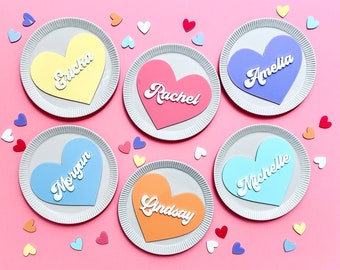 Personalized Place Cards | Valentine Table Setting | Galentine Party | Personalized Name Tags | Valentine Party | Wedding Decor