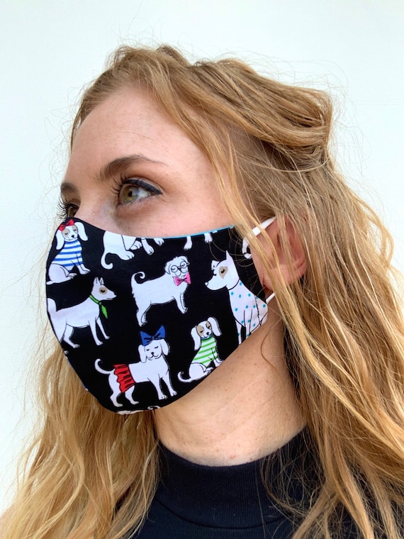 Dog Face Mask Animal Puppy Dog Lover Contoured Lightweight Etsy