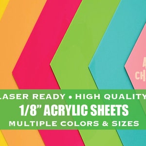 ACRYLIC 3mm Sheet Cast Acrylic Glowforge Acrylic Xtool Various Sizes Double Masked Laser Cutting Plexiglass image 1